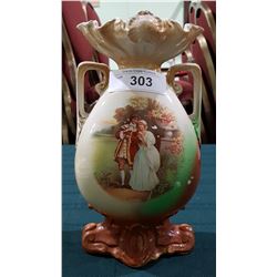 VICOTORIAN PORCELAIN DOUBLE HANDLED VASE