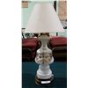 Image 1 : VINTAGE HAND PAINTED SATIN GLASS TABLE LAMP
