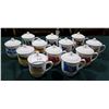 Image 1 : SET OF 12 PROVINCIAL FLAGS MUGS OF CANADA LIDDED MUGS