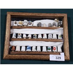 FRAMED COLLECTION OF VINTAGE THIMBLES