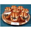 Image 1 : VINTAGE COPPER TRAY WITH NINE CUPS