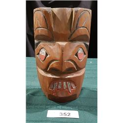 NATIVE CARVED MASK SIGNED