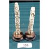 Image 1 : 2 SMALL NATIVE CARVED BONE TOTEM POLES