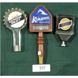 3 VINTAGE BEER TAP HANDLES