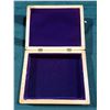 Image 2 : VELVET LINED WOOD BOX W/CARVED WOOD ROSE ON TOP