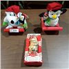 Image 1 : COCA-COLA PLAYING CARDS AND TWO CHRISTMAS FIGURES ON SLEDS