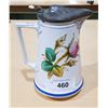 Image 1 : ANTIQUE HAND PAINTED PORCELAIN SYRUP JUG