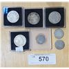 Image 1 : 6 CANADIAN SILVER COINS AND 1 US SILVER HALF DOLLAR