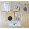Image 1 : 1902,, 1925, 1926 CANADIAN SILVER NICKELS, 1859 CANADIAN SILVER DIME, 1873 NEWFOUNDLAND 1 CENT COIN