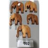 Image 1 : FIVE CARVED WOOD ELEPHANTS
