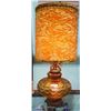 Image 1 : VINTAGE MID CENTURY MODERN AMBER GLASS TABLE LAMP