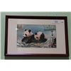 Image 1 : FRAMED ASIAN WATERCOLOUR OF PANDAS SIGNED