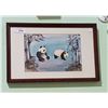Image 1 : FRAMED ASIAN WATERCOLOUR OF PANDAS SIGNED
