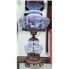 Image 1 : VINTAGE BLUE GLASS "GONE WITH THE WIND" LAMP