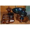 Image 1 : SIX PIECES VINTAGE CARNIVAL GLASS