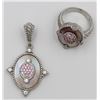 Image 1 : JUDITH RIPKA STERLING SILVER SET OF MATCHING PENDANT AND RING