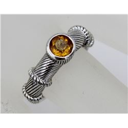 JUDITH RIPKA STERLING SILVER RING WITH CITRINE STONE