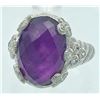 Image 1 : JUDITH RIPKA STERLING SILVER RING WITH PURPLE STONE