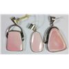 Image 1 : LOT OF 3 PINK ENAMEL STERLING SILVER PENDANTS