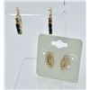 Image 2 : 3 PAIRS OF BEAUTIFUL GOLD-TONED STERLING SILVER EARRINGS