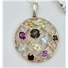 Image 2 : BEAUTIFUL 3 PIECE STERLING SILVER AND MULTI-COLORED RHINESTONES SET