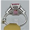 Image 3 : BEAUTIFUL LARGE PRINCESS CUT PINK STONE AND TRIANGLE CZ STERLING SILVER RING