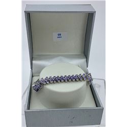 STERLING SILVER TANZANITE BRACELET WITH CERTIFICATE