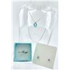 Image 1 : AQUAMARINE COLORED GEMSTONE  AND STERLING SILVER SET