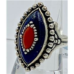 CAROLYN POLLACK LAPIS STERLING SILVER SOUTHWEST RING