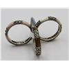 Image 2 : 3-PIECE STERLING STACKABLE RINGS WITH  BROWN AND MOTHER OF PEARL STONES