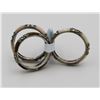 Image 3 : 3-PIECE STERLING STACKABLE RINGS WITH  BROWN AND MOTHER OF PEARL STONES