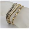 Image 2 : 3 GOLD-TONED STERLING SILVER BRACELETS WITH MOISSANITES AND DIAMONDS