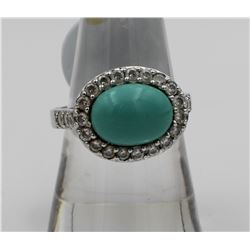 STUNNING ESPO JOSEPH ESPOSITA TURQUOISE CZ STERLING SILVER RING