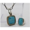 Image 2 : BEAUTIFUL TURQUOISE AND STERLING SILVER NECKLACE AND RING SET