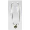 Image 2 : MEXICO .925 NECKLACE WITH LARGE GREEN STONE