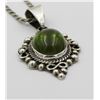 Image 3 : MEXICO .925 NECKLACE WITH LARGE GREEN STONE