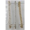 Image 2 : 3 BEAUTIFUL GOLD-TONED STERLING SILVER BRACELETS WITH CZS