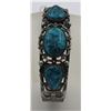 Image 2 : GORGEOUS MEXICO .925 TURQUOISE CUFF BRACELET