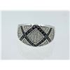 Image 1 : GORGEOUS CZ AND ONYX STERLING SILVER RING