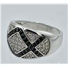 Image 2 : GORGEOUS CZ AND ONYX STERLING SILVER RING