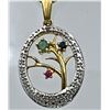 Image 1 : GORGEOUS GOLD TONED STERLING SILVER SET WITH MULTI-COLORED RHINESTONE FLOWERS