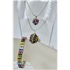 Image 1 : GORGEOUS STERLING SILVER AND MULTI-COLORED RHINESTONE SET