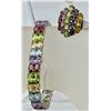 Image 2 : GORGEOUS STERLING SILVER AND MULTI-COLORED RHINESTONE SET