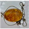 Image 3 : BALTIC AMBER AND STERLING SILVER CLIP-BACK EARRINGS AND LARGE PENDANT