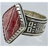 Image 1 : NAVAJO ZUNI AMERICAN INDIAN PINK AGATE STERLING SILVER RING