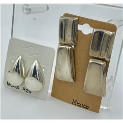 2 PAIRS OF MEXICO SILVER EARRINGS