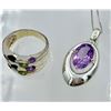 Image 1 : STERLING SILVER RING AND PENDANT SET