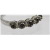 Image 2 : DESIGNER "JS" STACKABLE STERLING SILVER BLUE AND WHITE DIAMOND RING