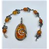 Image 1 : BALTIC AMBER AND STERLING SILVER PENDANT AND BRACELET