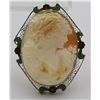 Image 1 : 14K GOLD & ENAMAL SHELL CAMEO PIN OR PENDANT